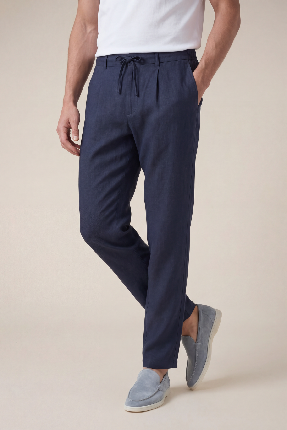 Amalfi Linen Trousers Navy