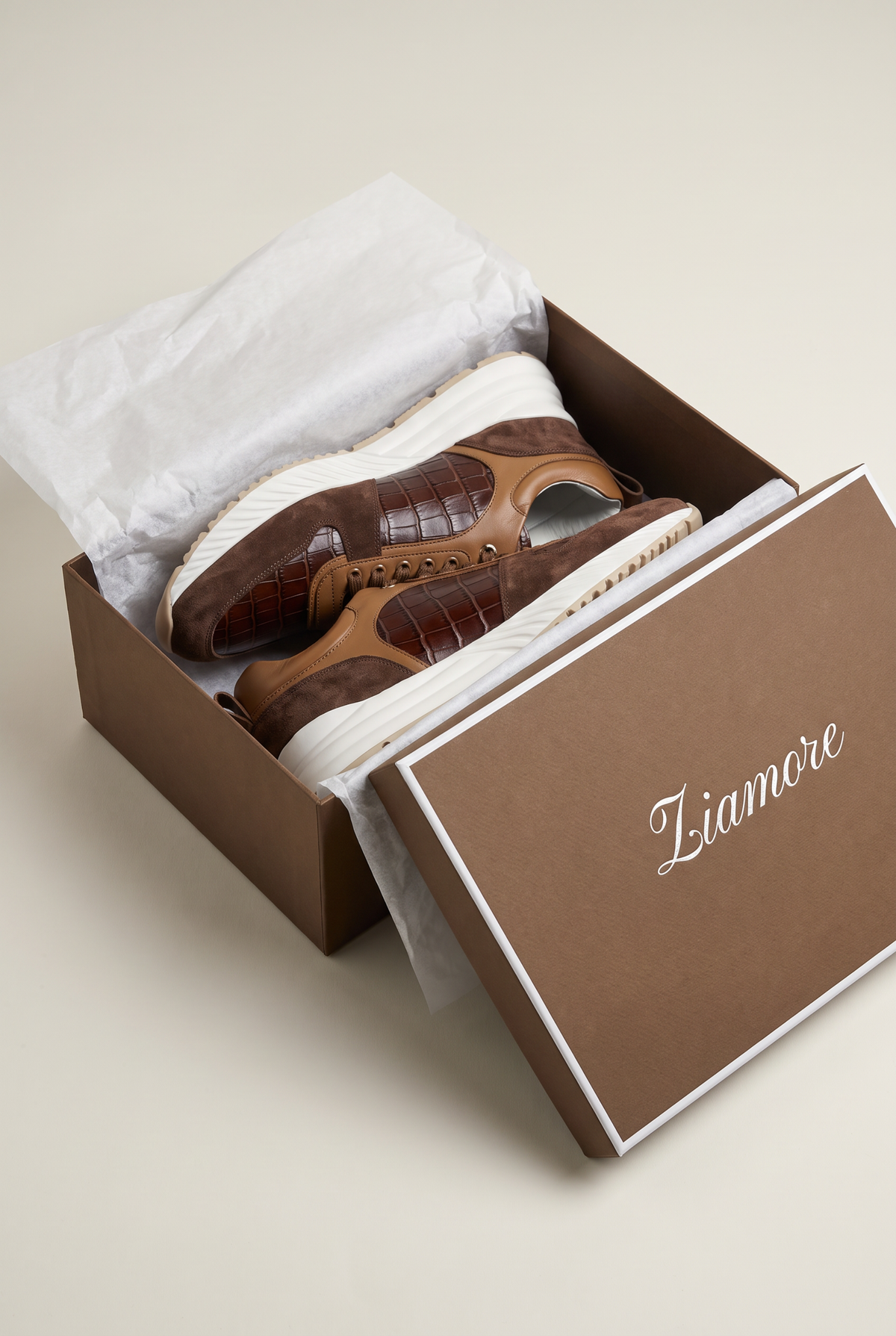 Caimano Crocodile Sneaker Espresso