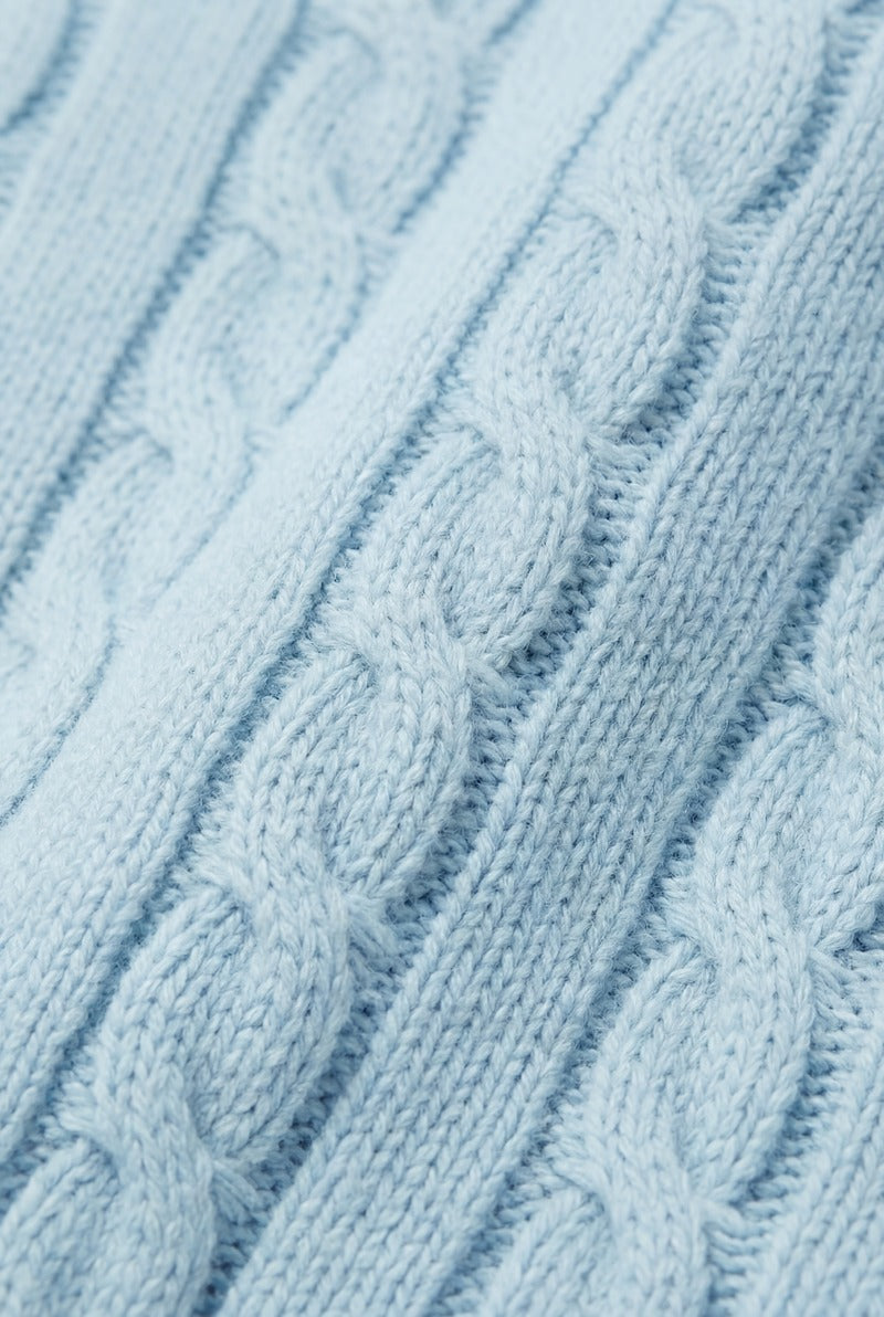 Como Cashmere Quarter Zip Baby Blue