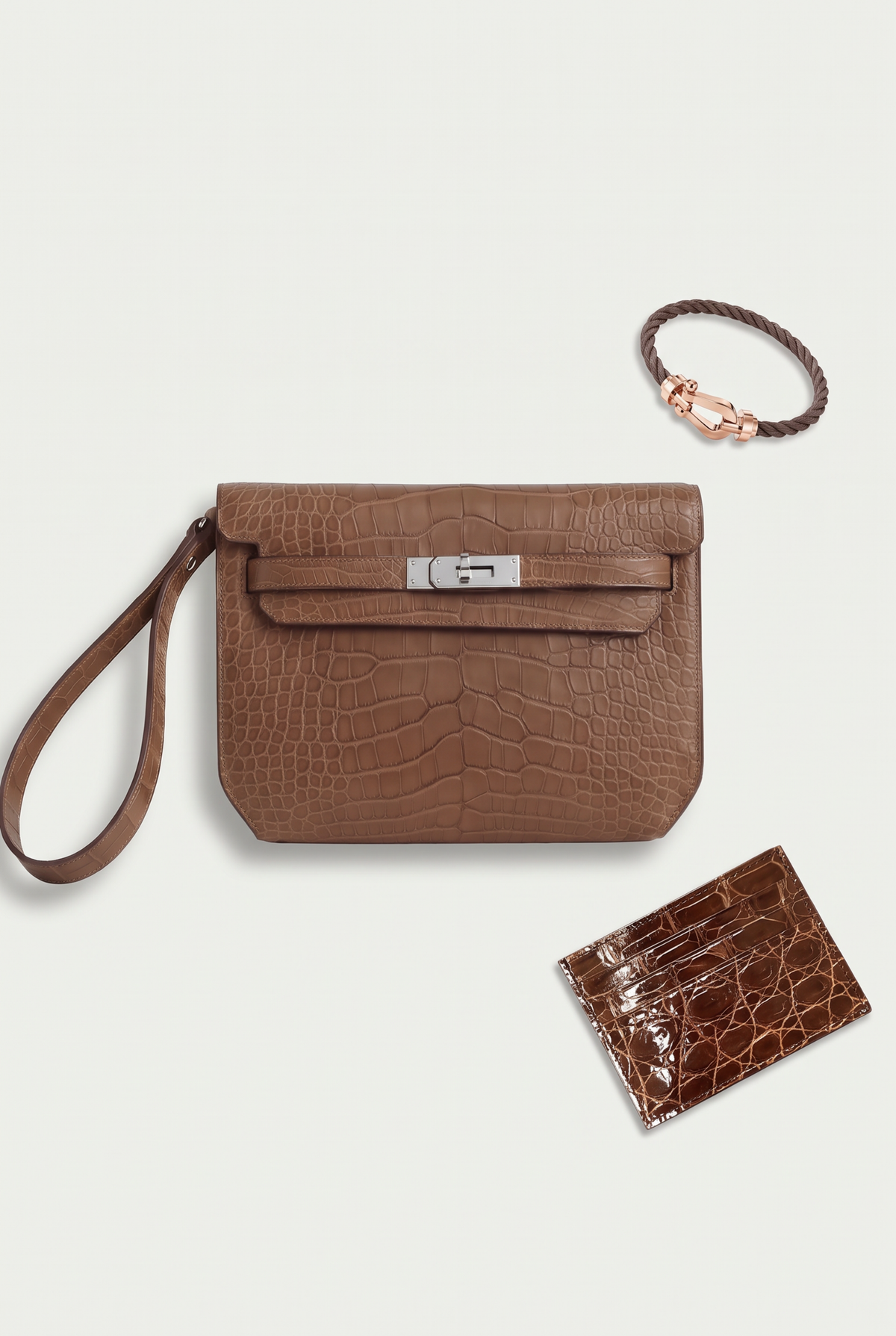 Ziamore Crocodile Wallet Cognac