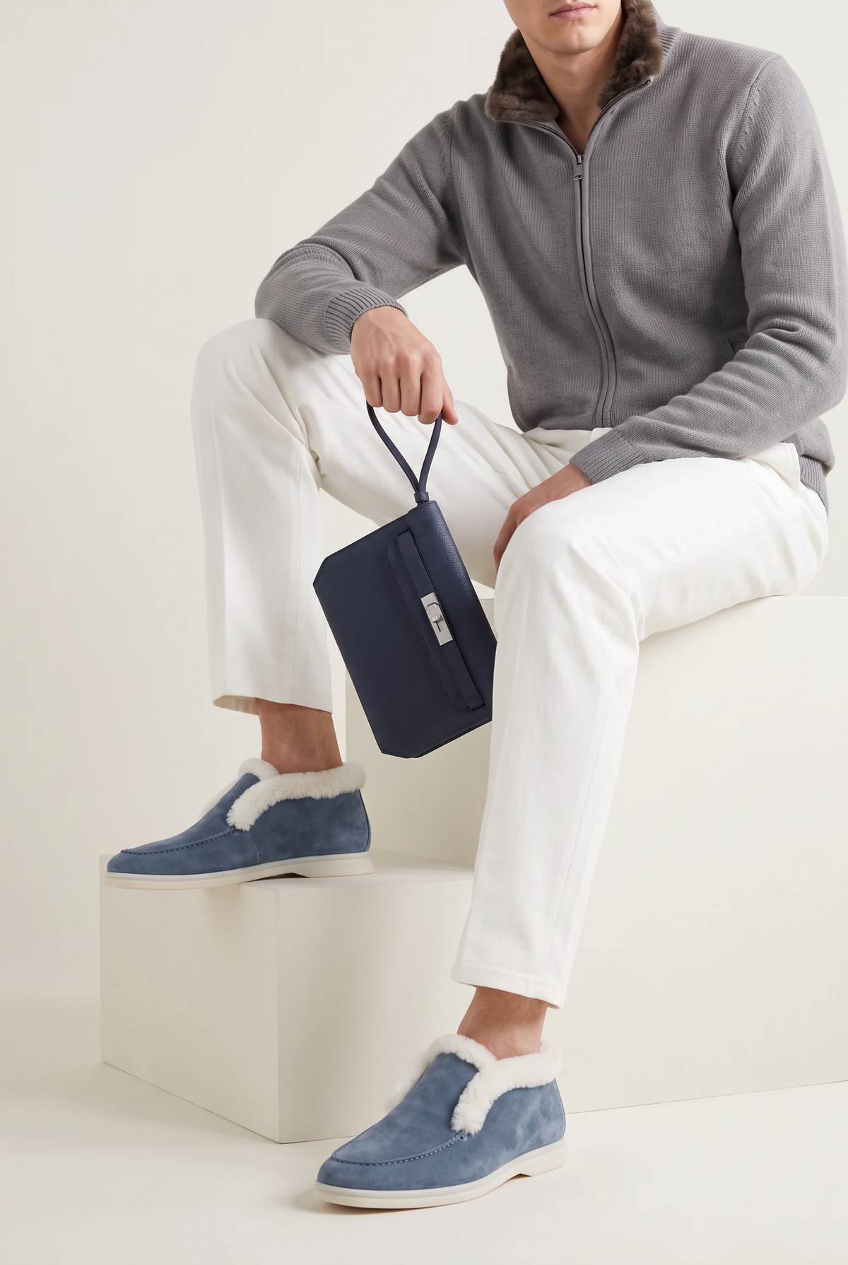 Fur City Loafer Sky Blue