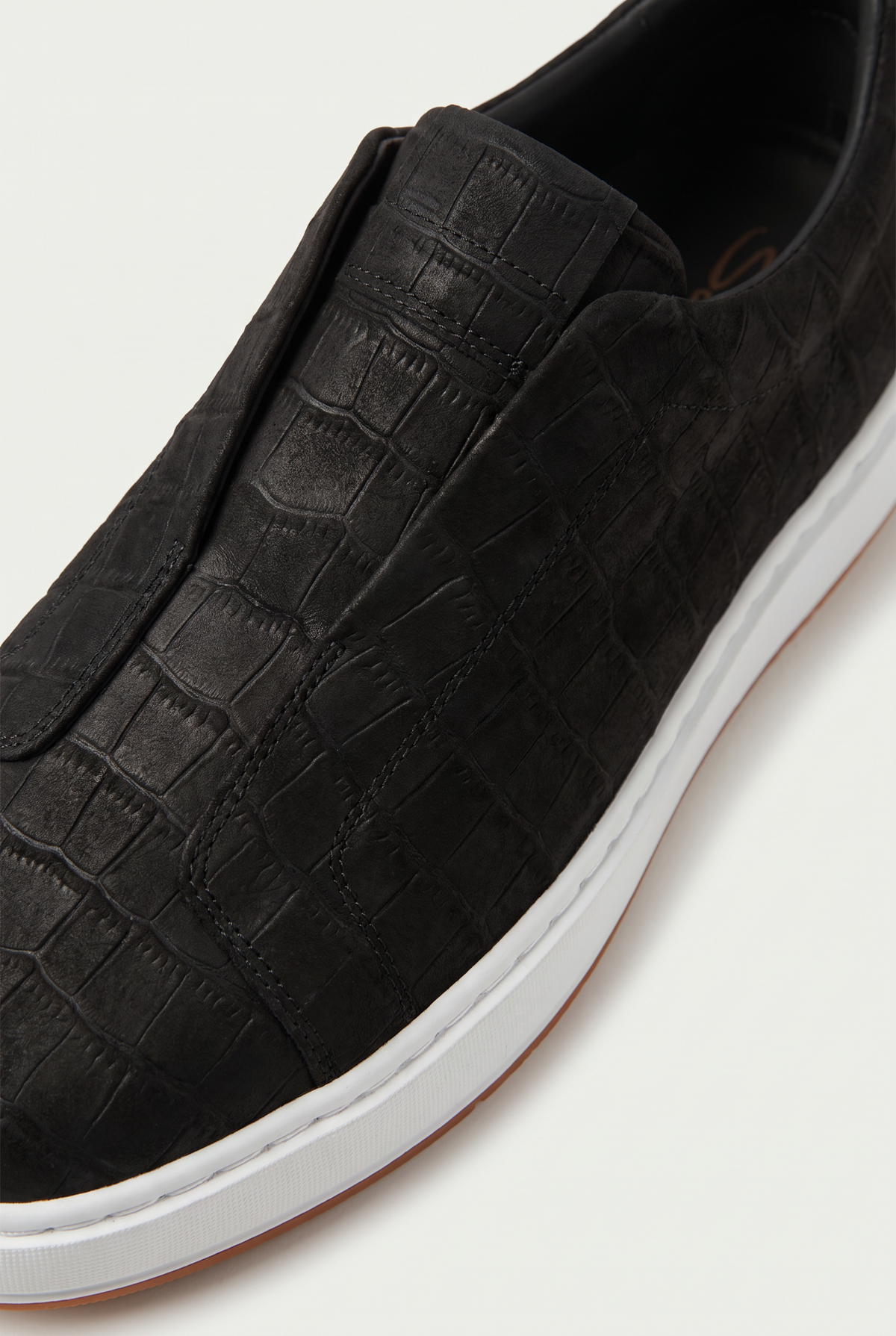 Monaco Crocodile Sneaker Black