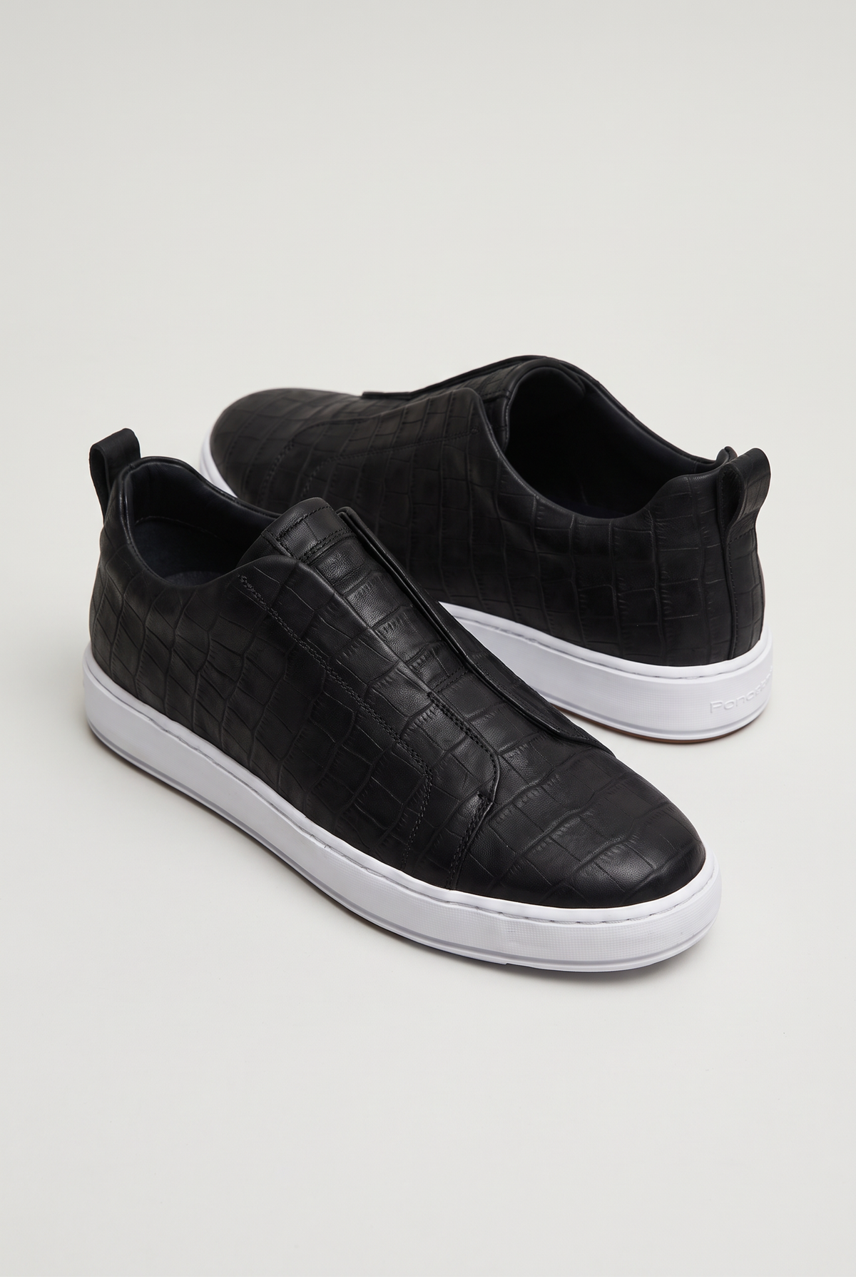 Monaco Crocodile Sneaker Black