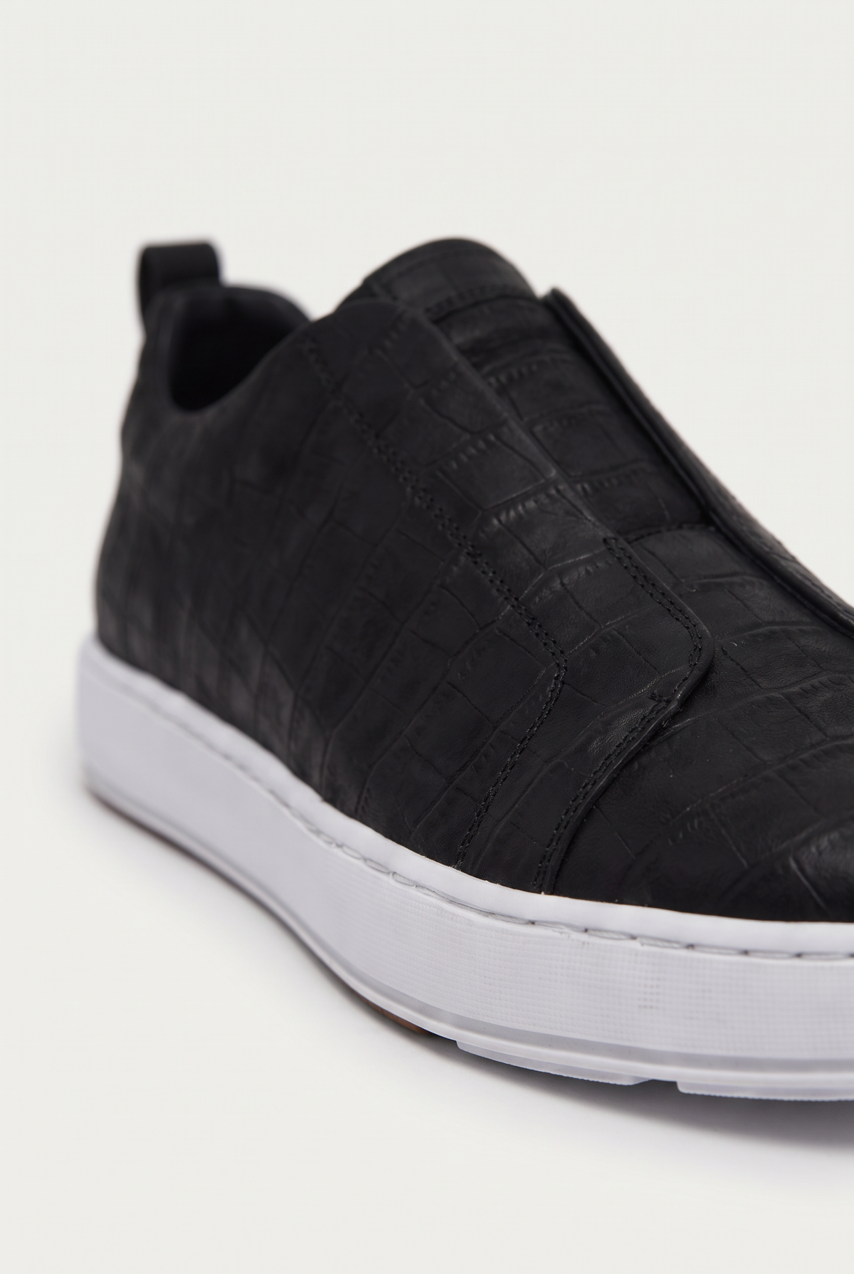 Monaco Crocodile Sneaker Black