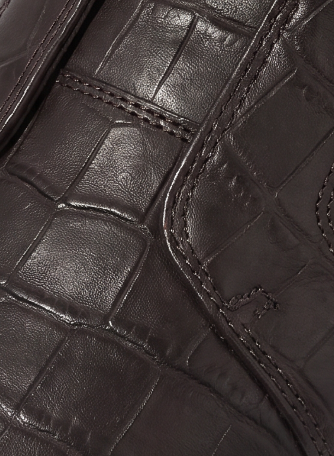 Monaco Crocodile Sneaker Espresso