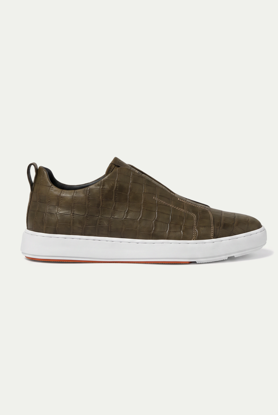 Monaco Crocodile Sneaker Olive