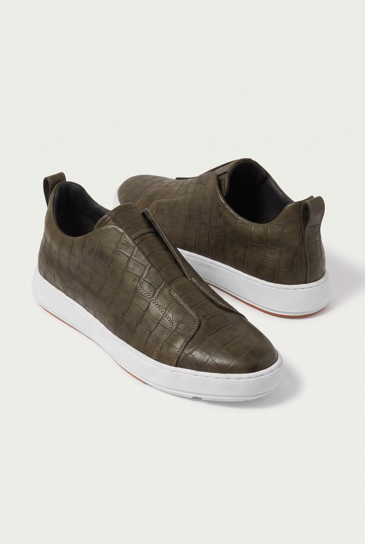 Monaco Crocodile Sneaker Olive