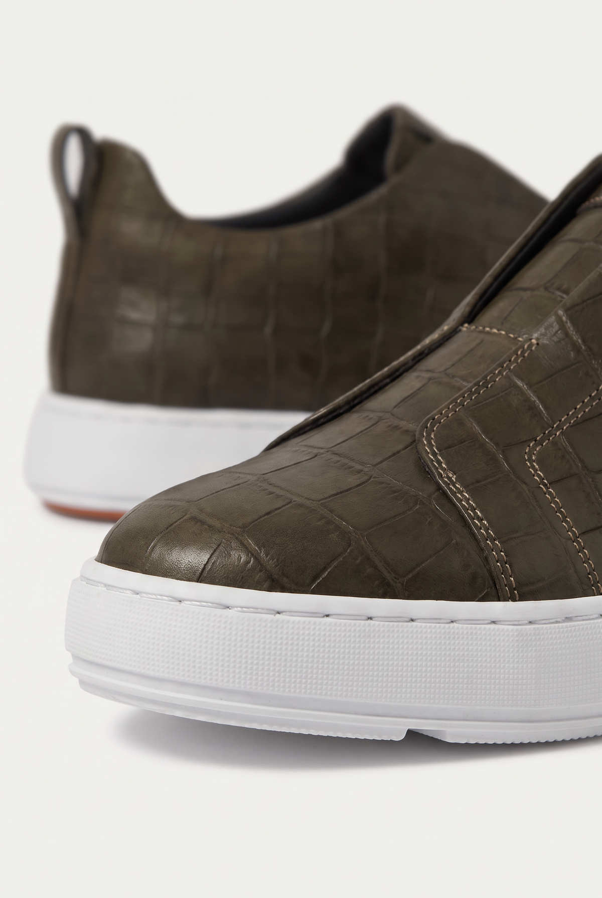 Monaco Crocodile Sneaker Olive