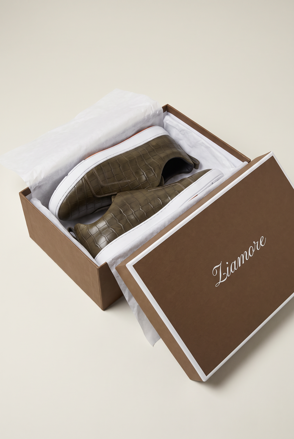 Monaco Crocodile Sneaker Olive