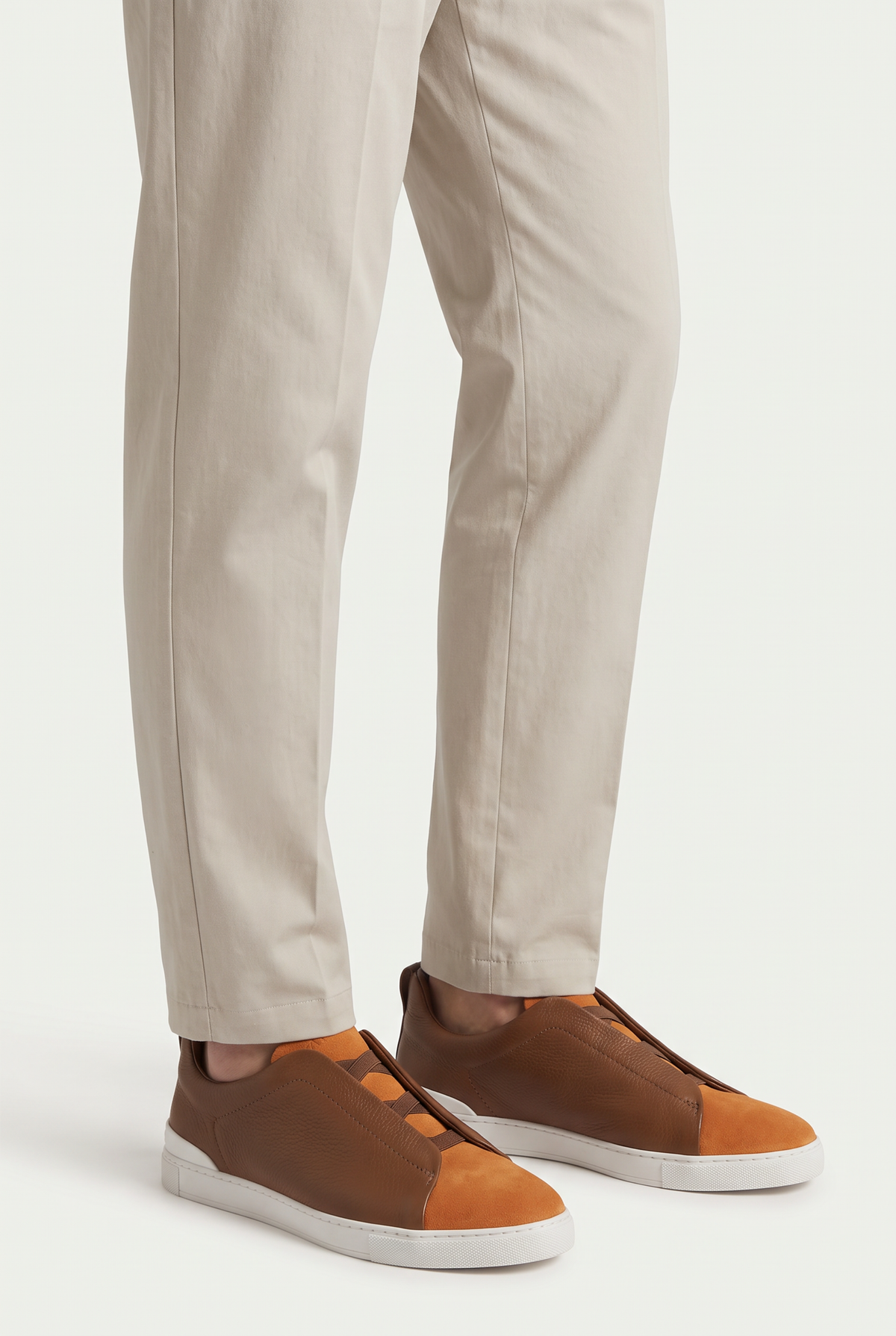 Monaco Leather Sneaker Cognac Orange