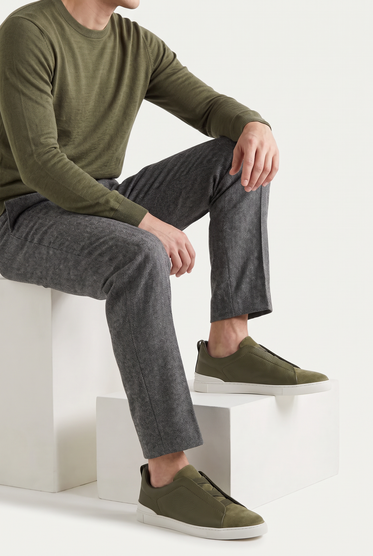 Monaco Leather Sneaker Olive