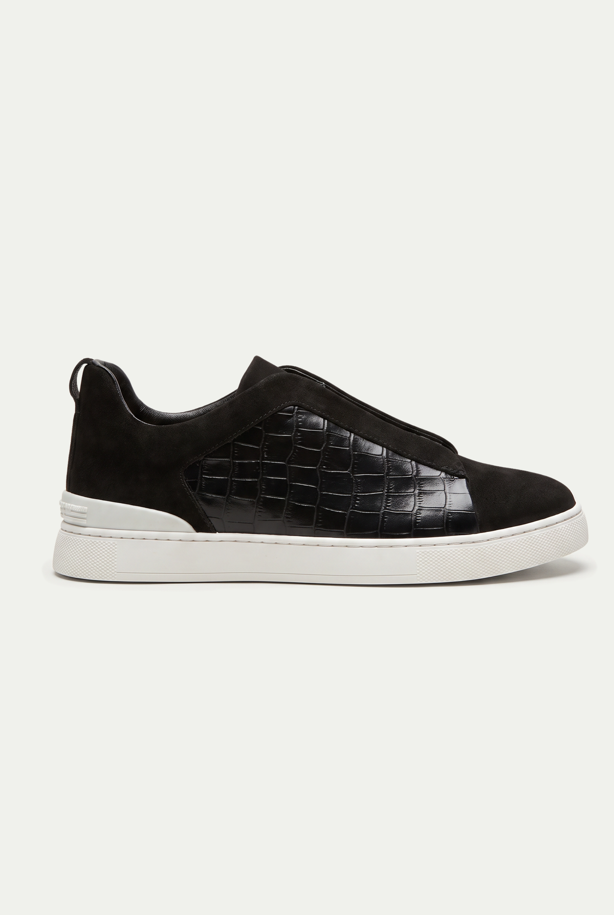 Monaco Suede Crocodile Sneaker Black