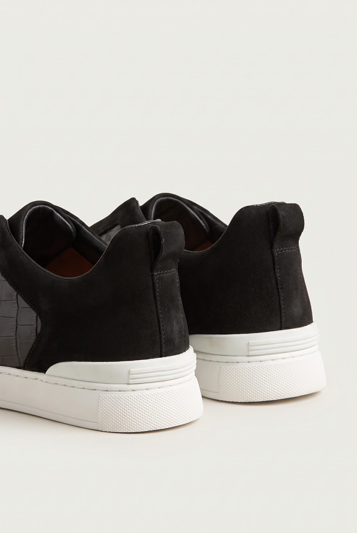 Monaco Suede Crocodile Sneaker Black