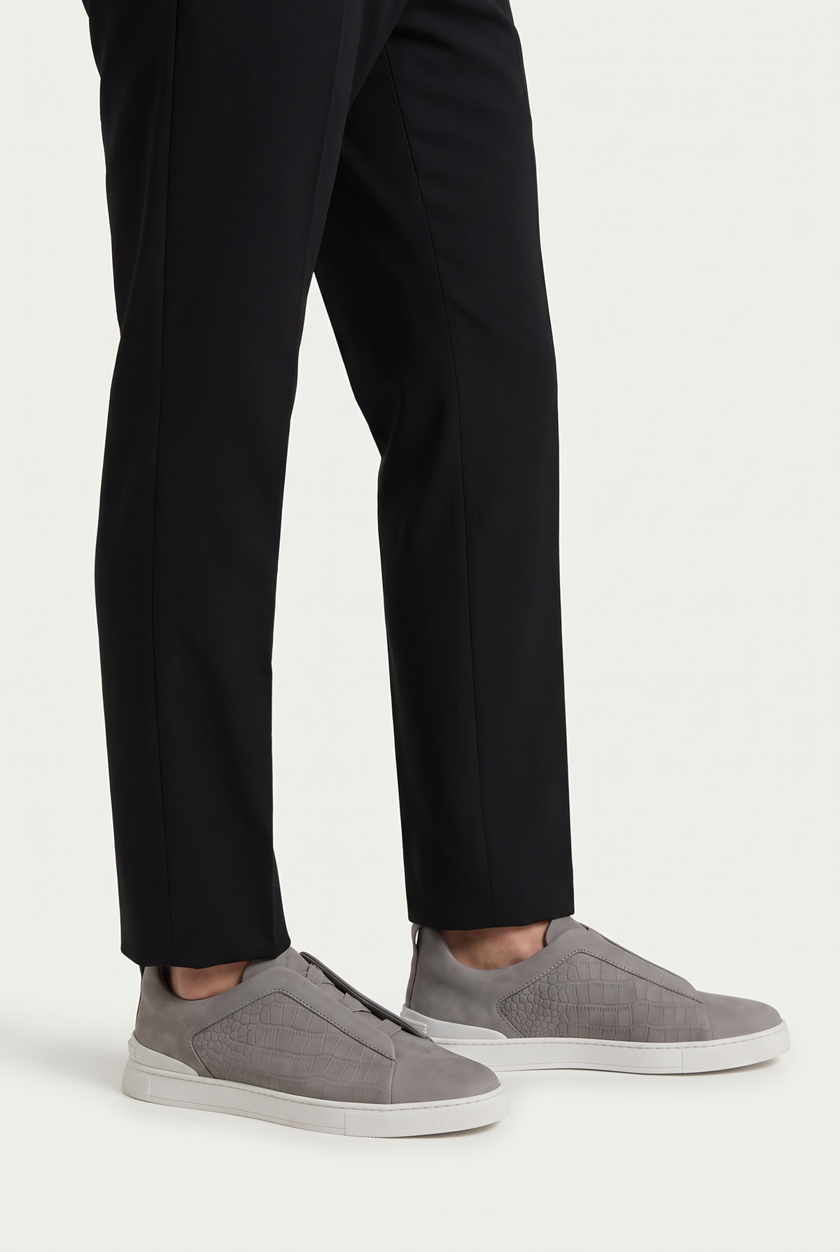 Monaco Suede Crocodile Sneaker Grey