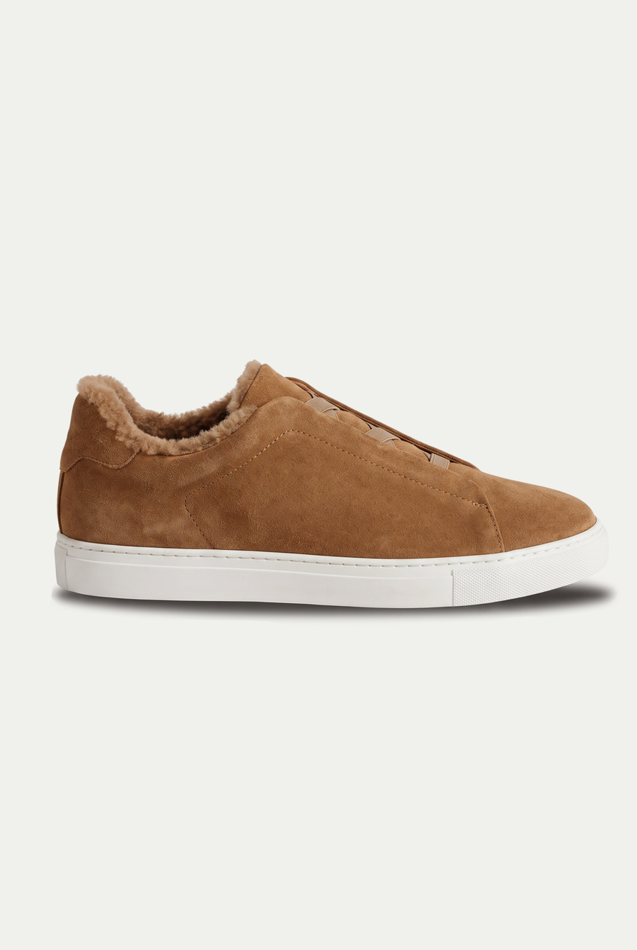 Monaco Suede Fur Sneaker Camel