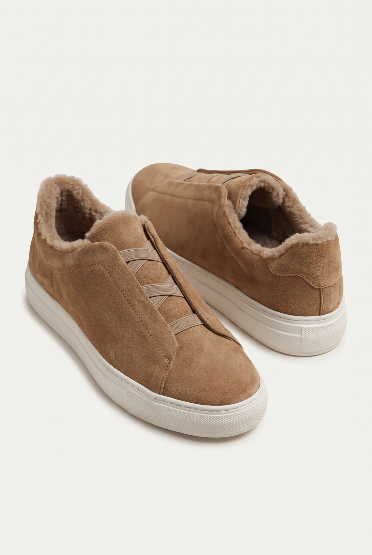 Monaco Suede Fur Sneaker Camel