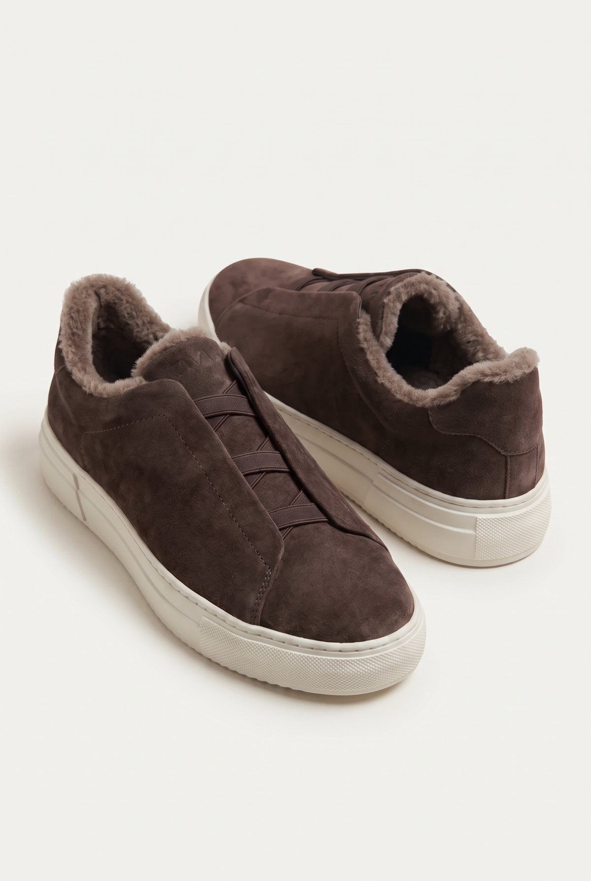 Monaco Suede Fur Sneaker Chocolate