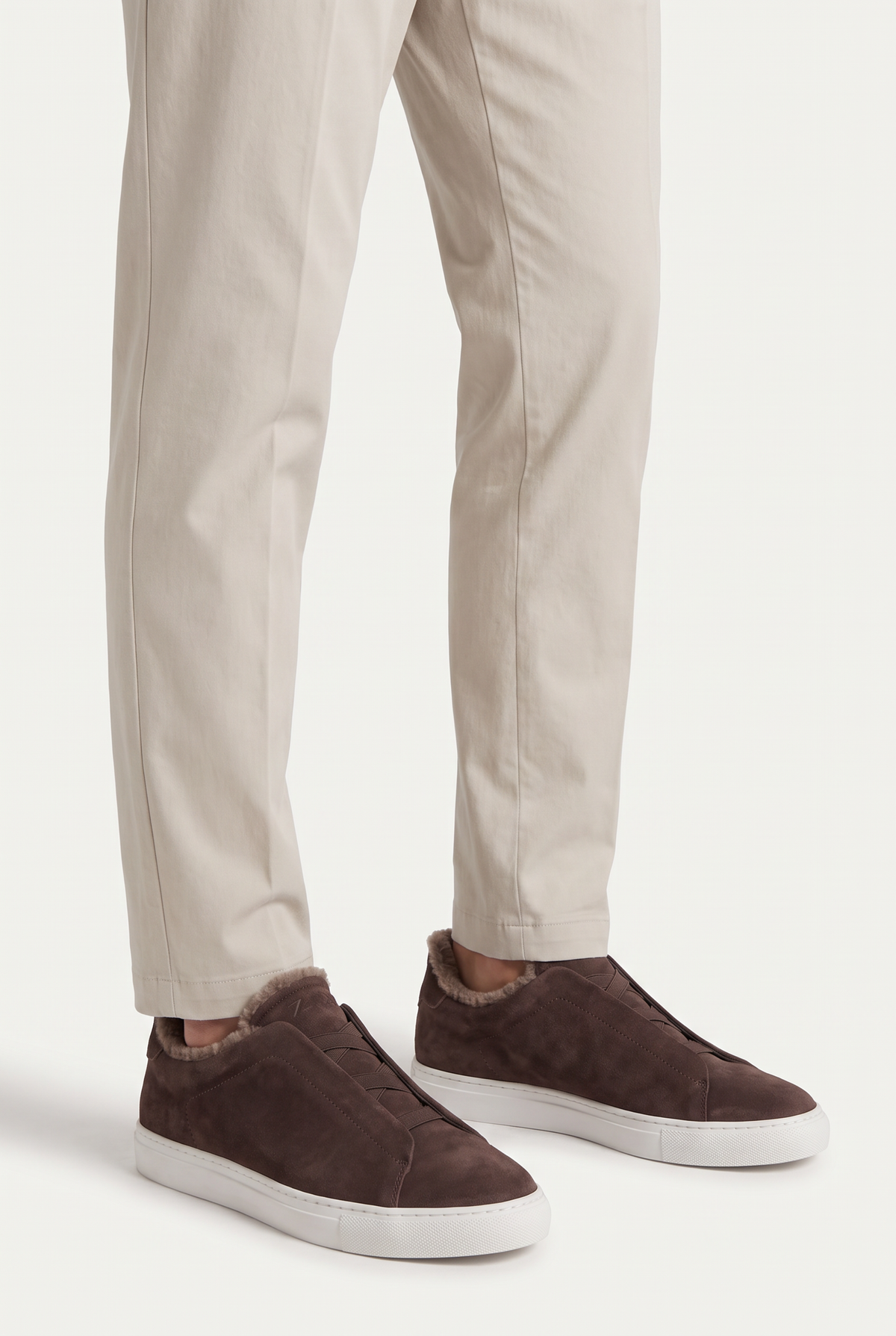 Monaco Suede Fur Sneaker Chocolate
