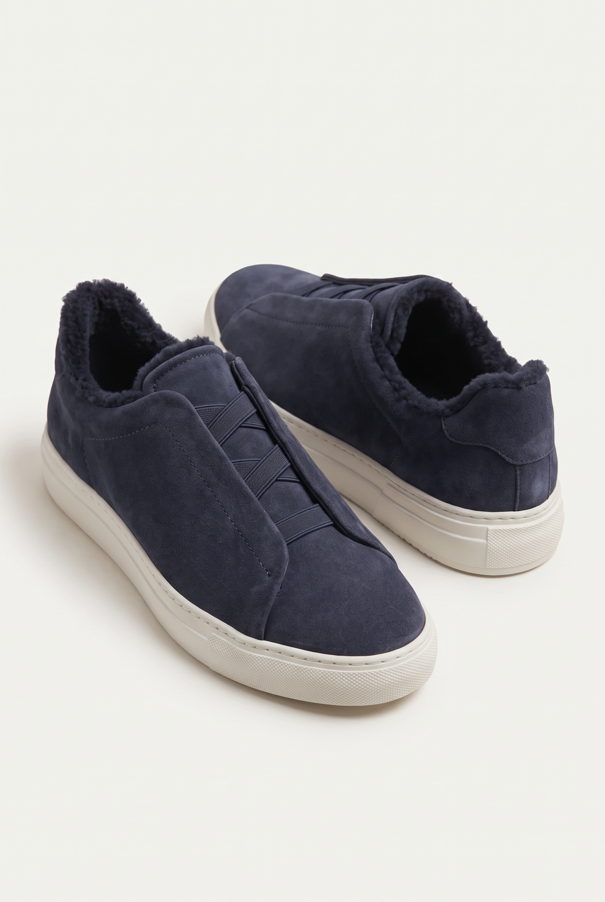 Monaco Suede Fur Sneaker Navy