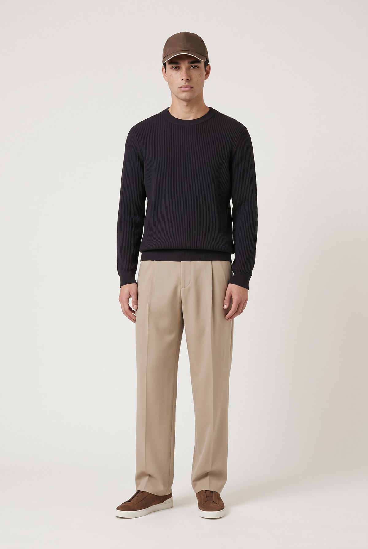 Rib Knit Crewneck Anthracite