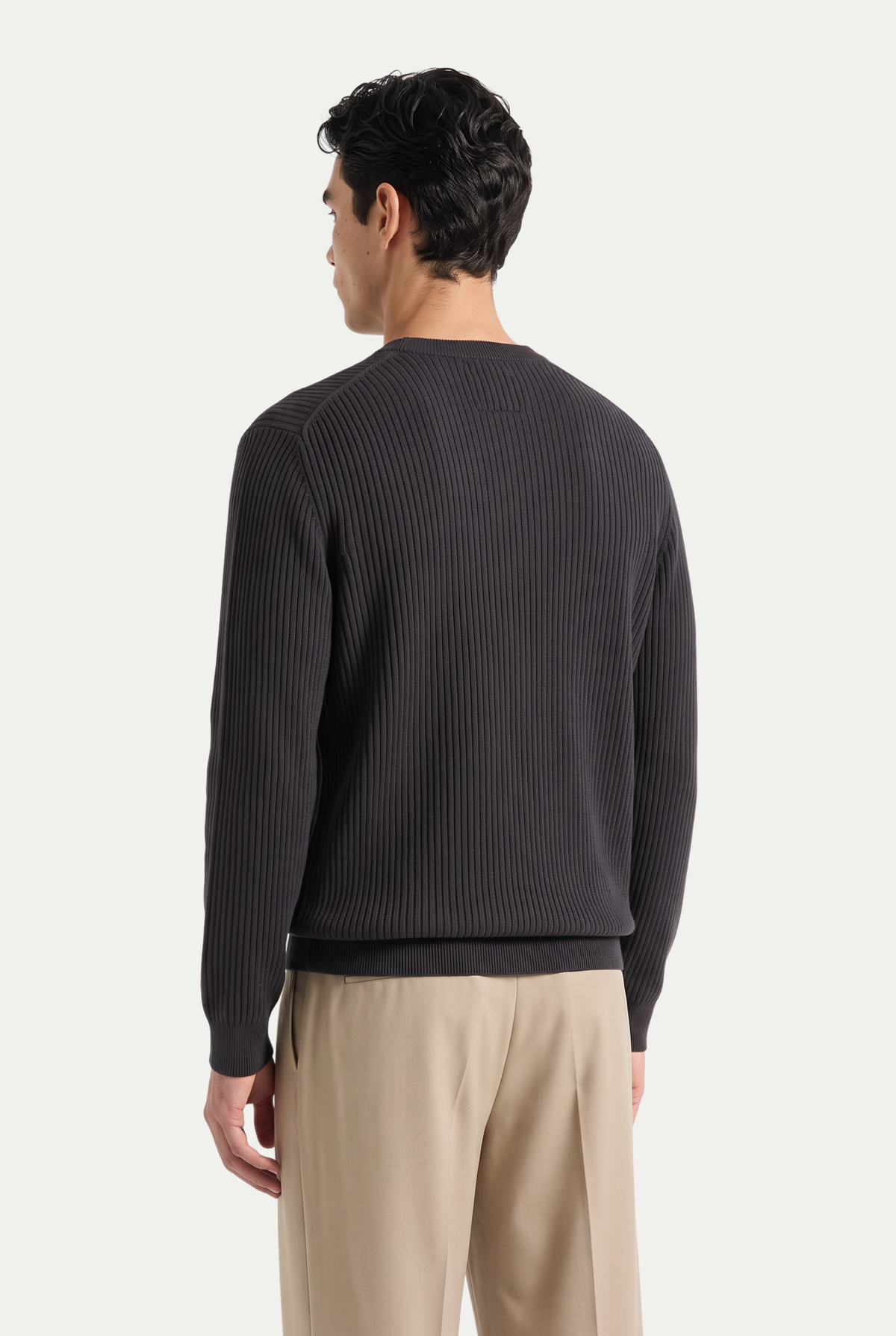 Rib Knit Crewneck Anthracite