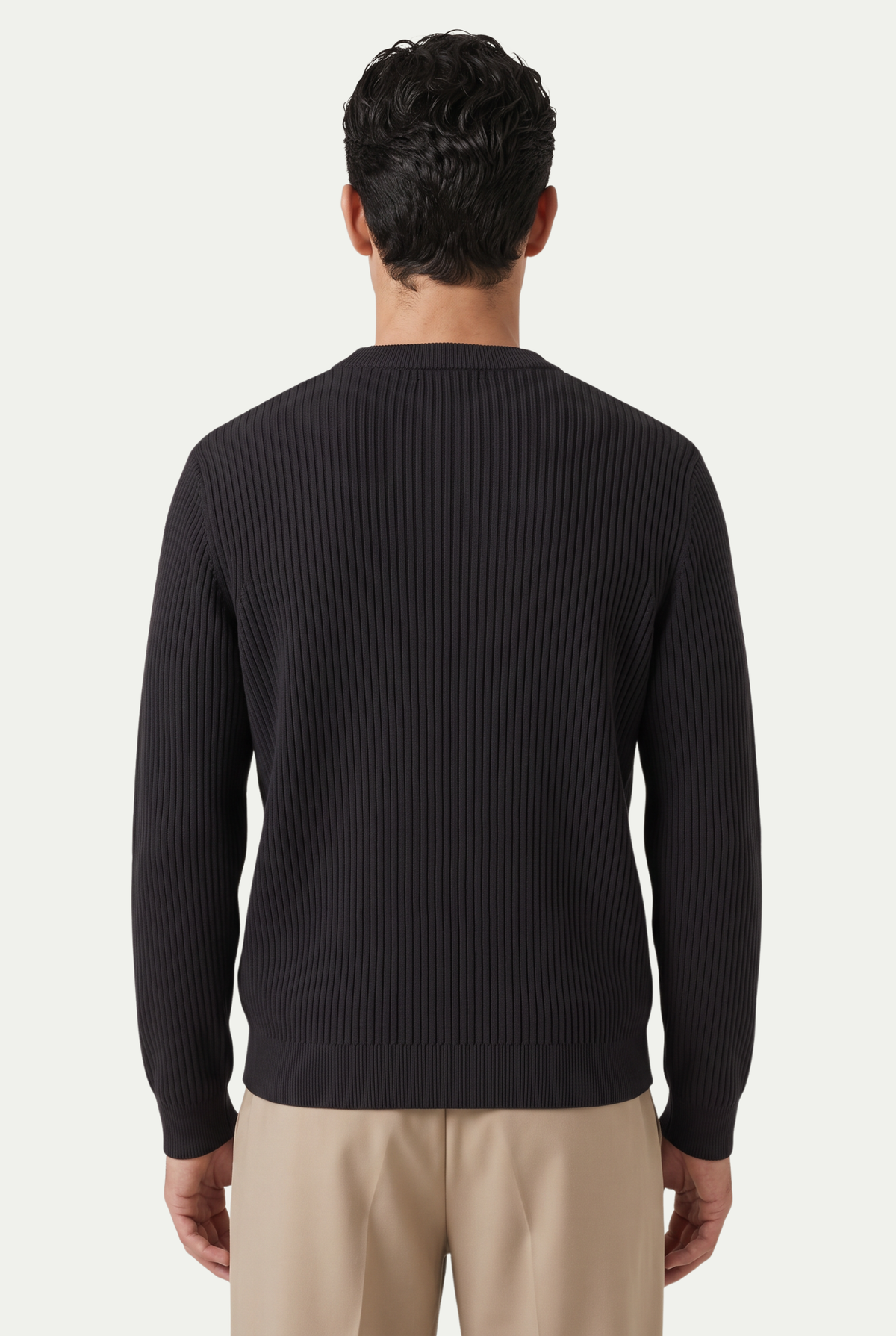 Rib Knit Crewneck Anthracite