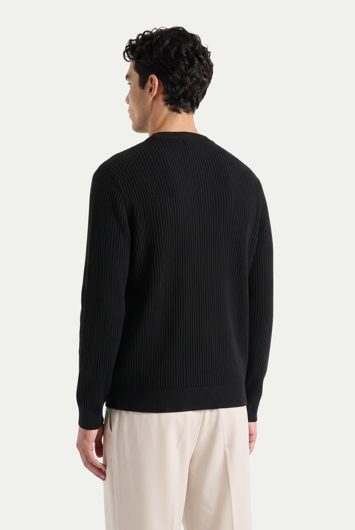 Rib Knit Crewneck Black