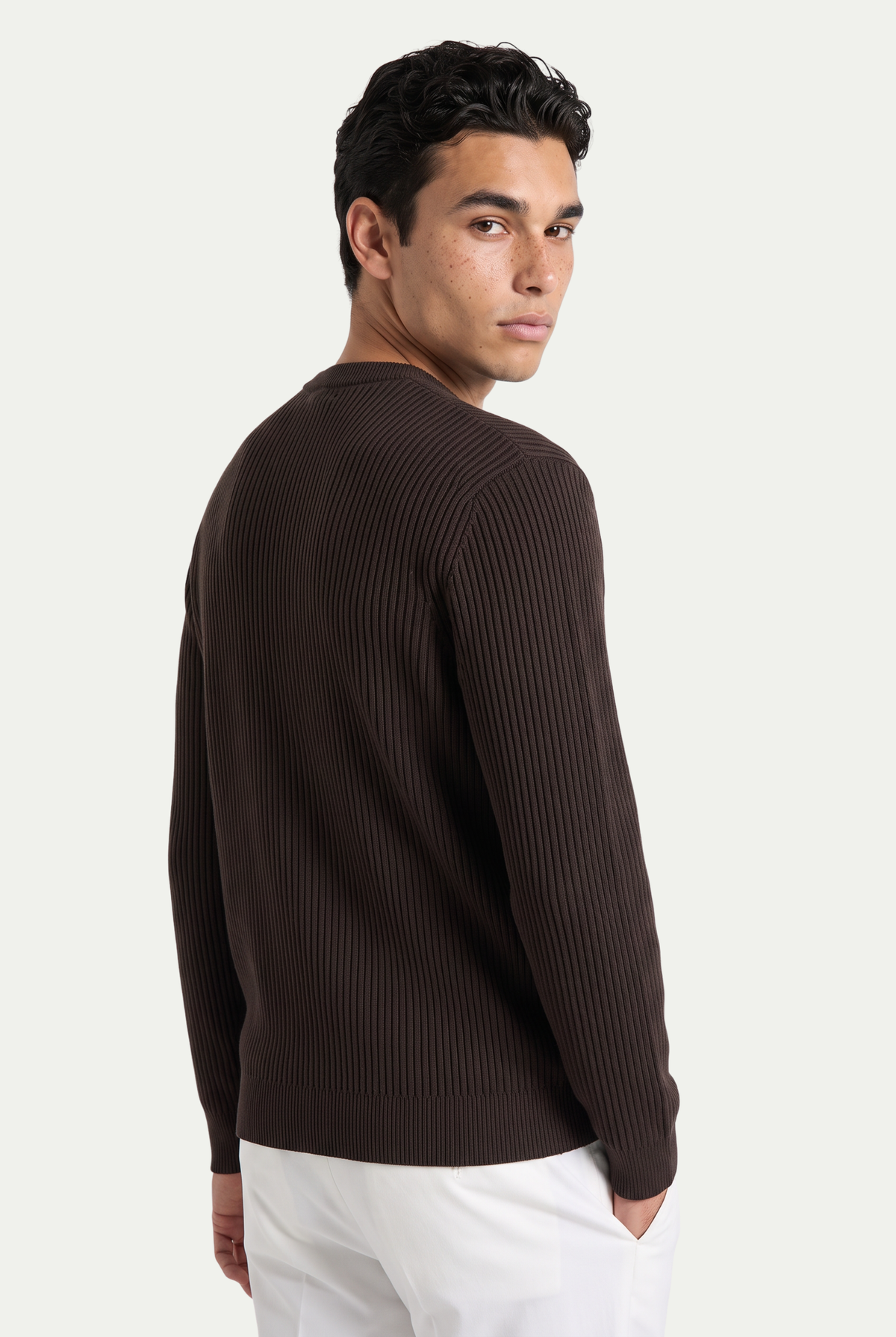 Rib Knit Crewneck Espresso