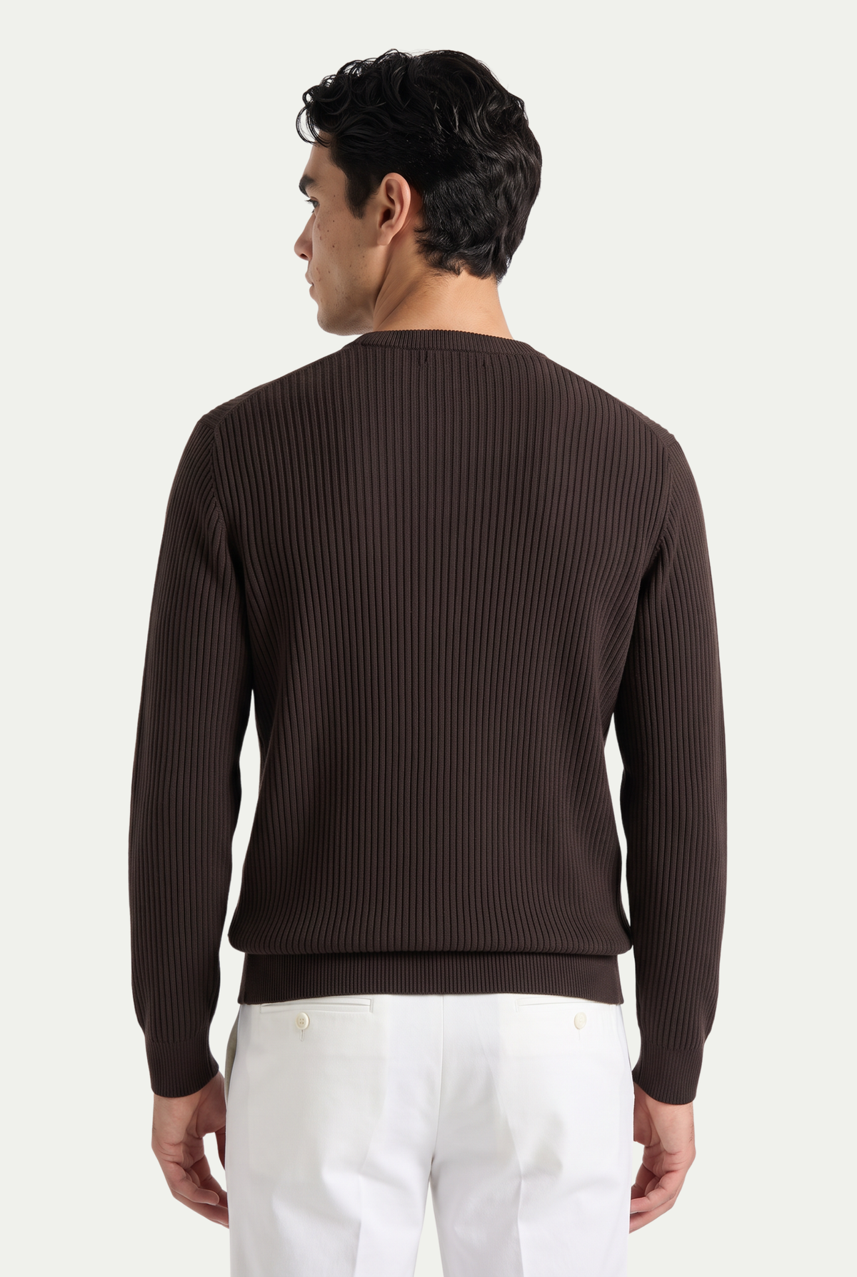 Rib Knit Crewneck Espresso
