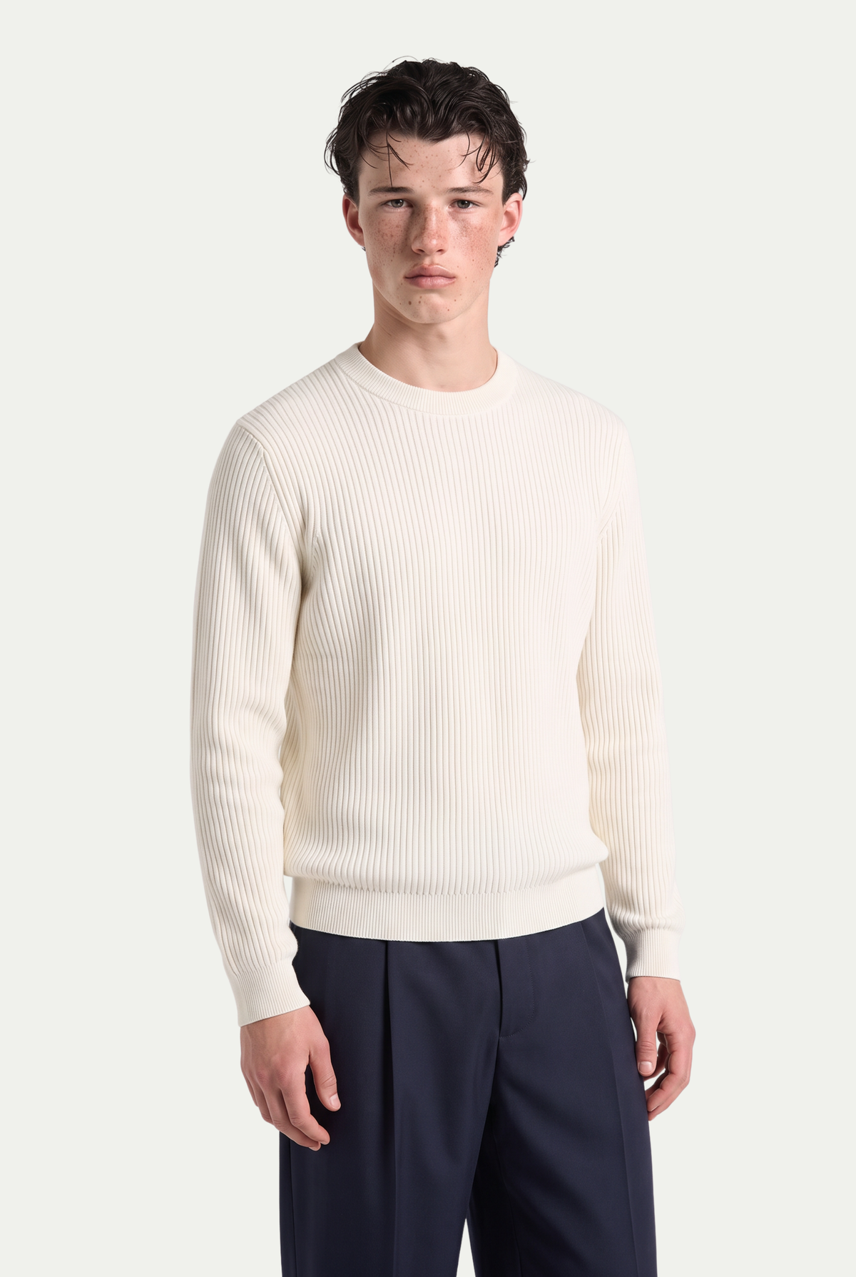 Rib Knit Crewneck Ivory