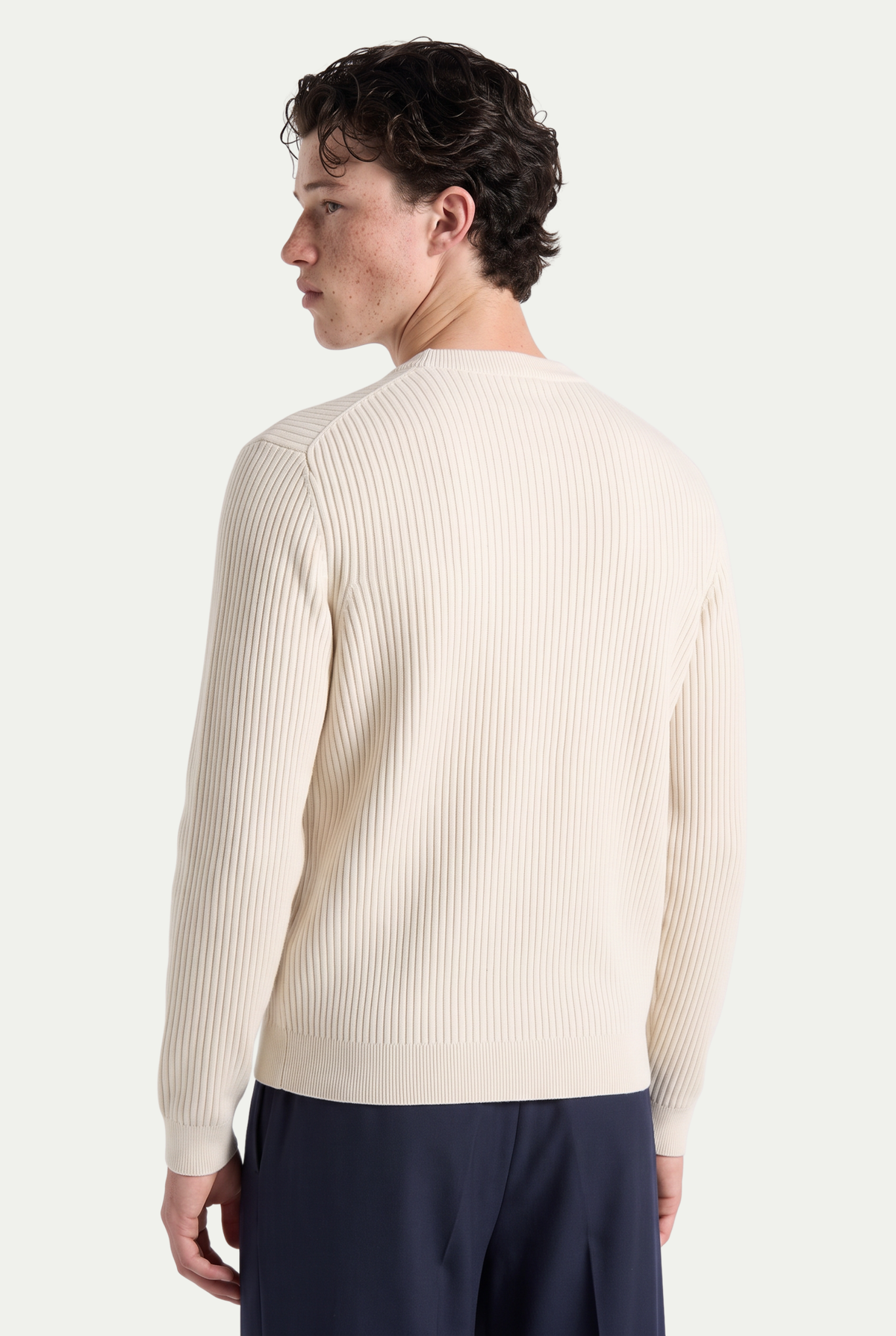 Rib Knit Crewneck Ivory