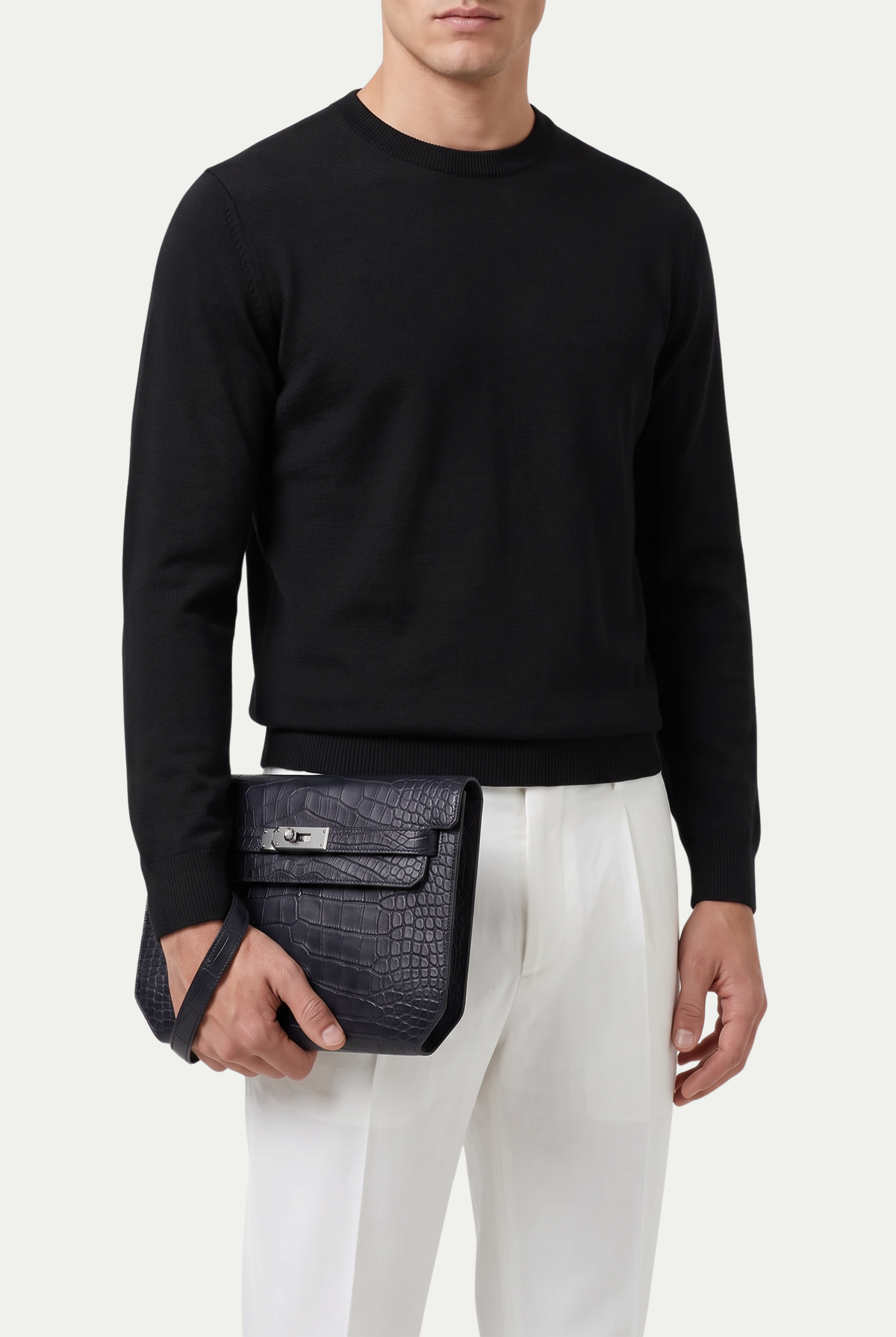 Ziamore Crocodile Pouch Black