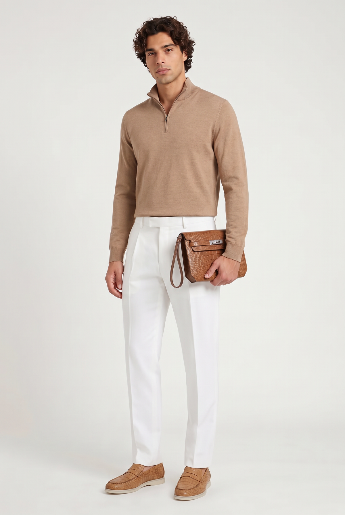 Ziamore Crocodile Pouch Cognac