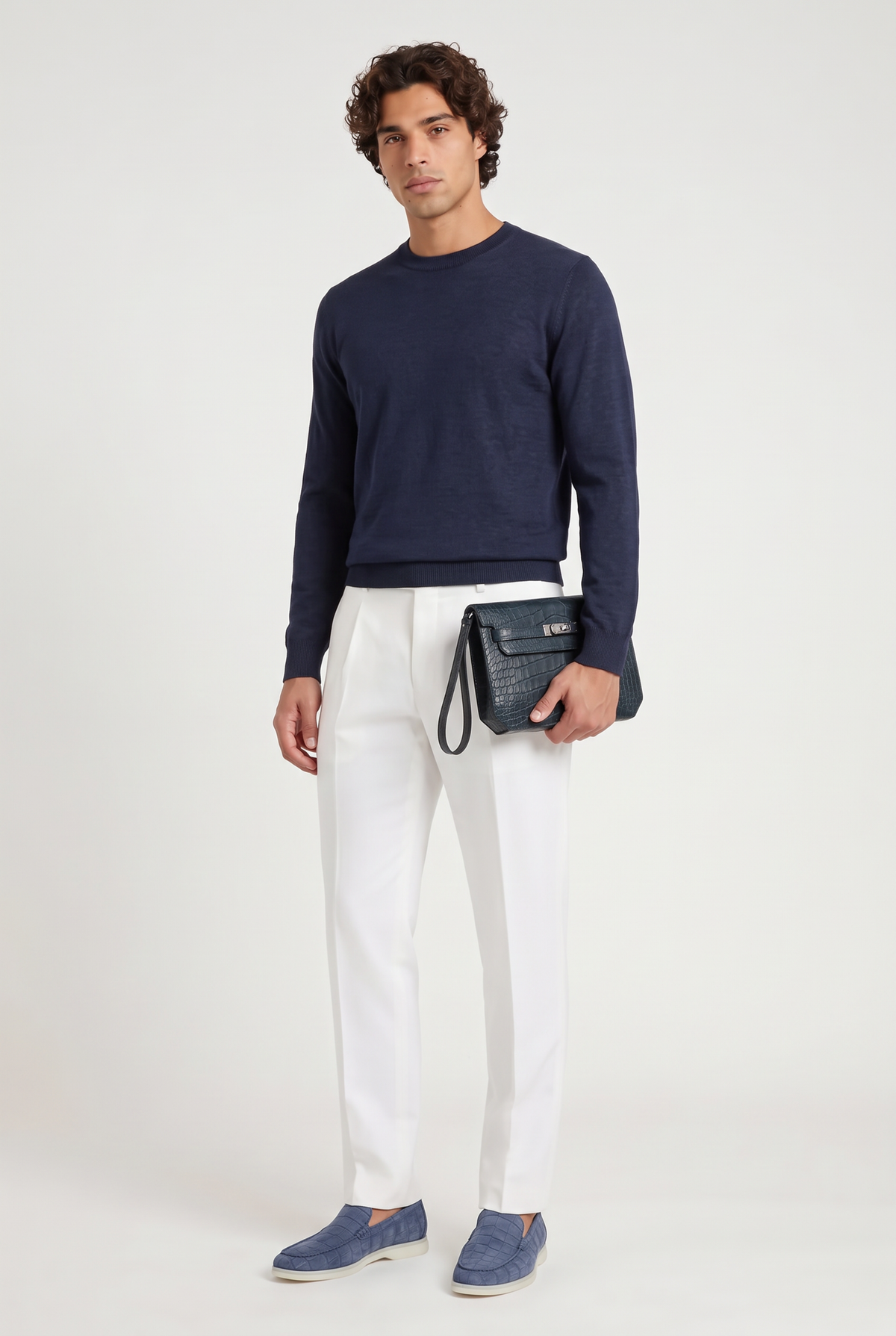 Ziamore Crocodile Pouch Navy